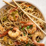 Nouilles sautées aux gambas