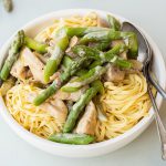 Fricasée d'asperges & poulet